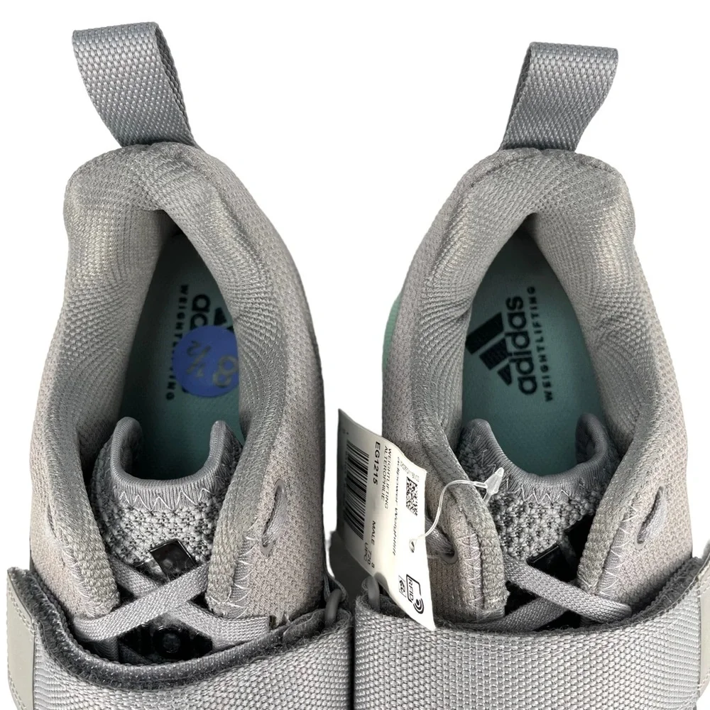 Adidas Adipower Men 8.5 Gray Mint Weightlifting Training Shoes‎